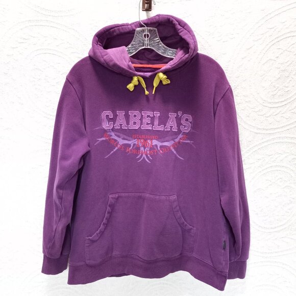 Cabela's Grape Purple Hoodie Sweatshirt Size XL (T-374) - Picture 1 of 11